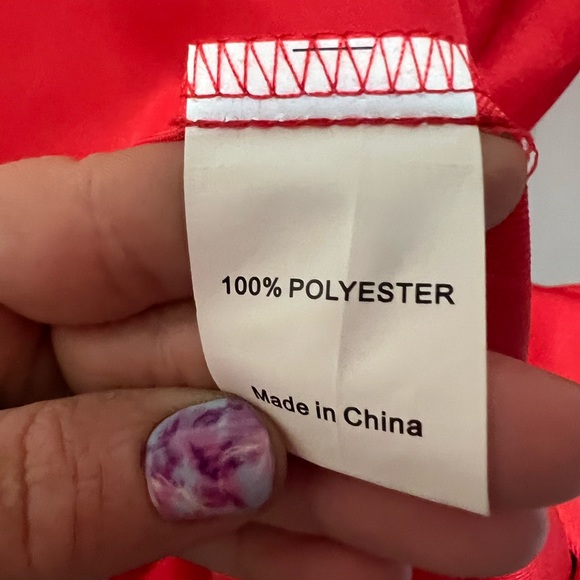 NWT Yishaleiman Red Wrap Dress - Picture 5 of 5